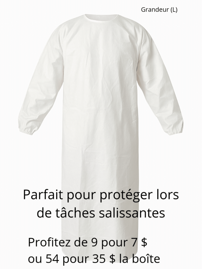 Blouses jetables blanches (9 par paquet) – Protection travaux peinture / nettoyage